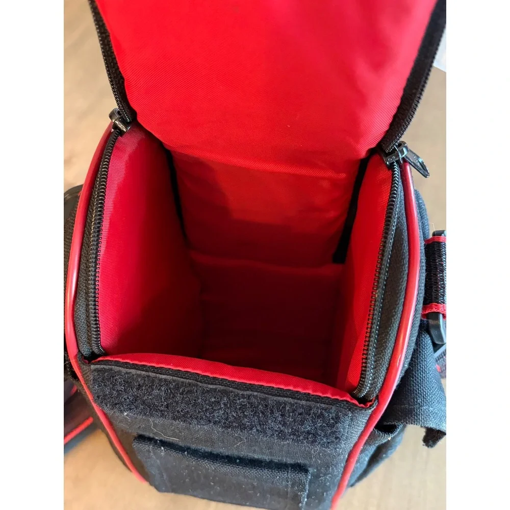 Z Bag Camera Shoulder Bag Black Red Padded Canvas Case with Adjustable Strap